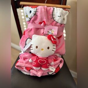 Hello Kitty Bundle, Blanket and Plushie. New.